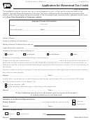 Application Form For Homestead Tax Credit