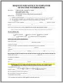 Request For Notice To Employer Of Income Withholding Form