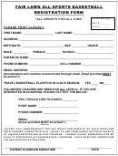 Sports Basketball Registration Form
