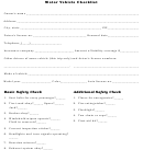 Motor Vehicle Checklist Template