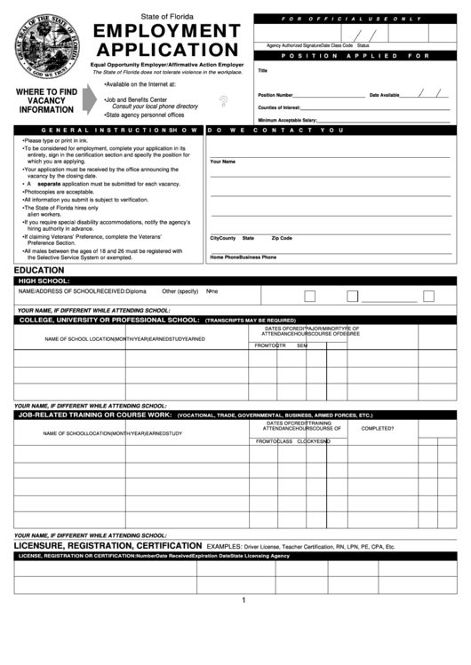 State Job Application Form