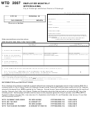 Form Wtd - Employer Monthly Withholding - City Of Pittsburgh - 2007