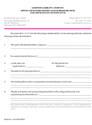 Limited Liability Company Application For Certificate Of Registration And Articles Of Continuance Form - Wyoming Secretary Of State