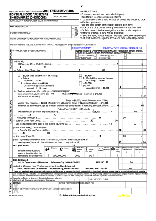 Missouri Tax Forms Printable Printable Forms Free Online