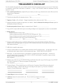 Pta Treasurer's Checklist Form
