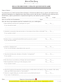 Health History Update Questionnaire Form - New Jersey Department Of Education