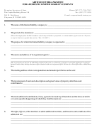 Fillable Articles Of Organization For A Domestic Limited Liability Company - 2003 Printable pdf