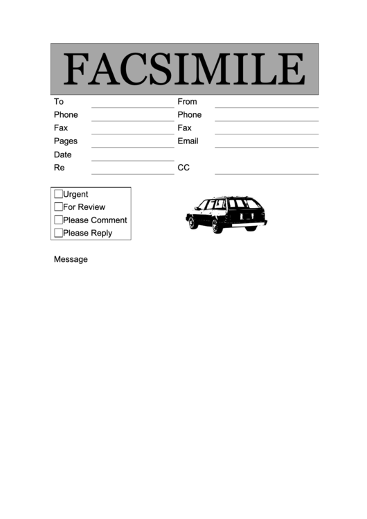 Facsimile Template - Automotive Printable pdf
