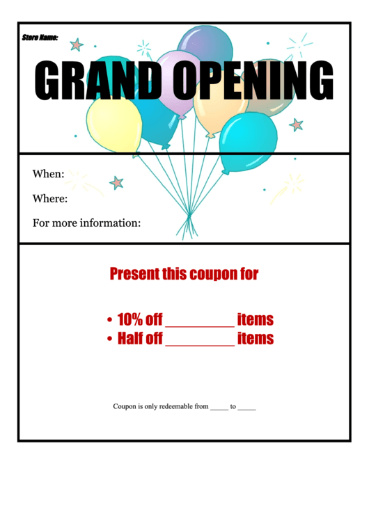 Grand Opening Flyer Template Printable pdf