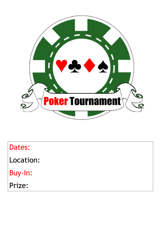 Poker Tournament Flyer Template Printable pdf