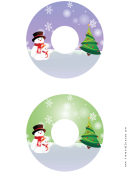 Top Hat Snowman Christmas Cd-dvd Label Template