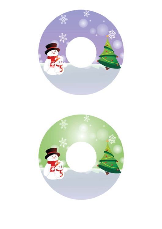 Top Hat Snowman Christmas Cd-Dvd Label Template Printable pdf