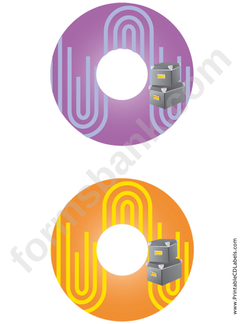 Purple Orange Filing Boxes Backups Cd-Dvd Labels