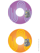 Purple Orange Filing Boxes Backups Cd-dvd Labels