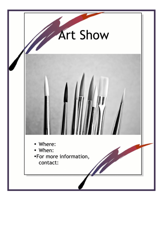 Art Show Flyer Template Printable pdf