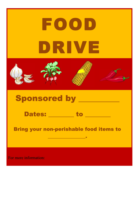Food Drive Flyer Template Printable pdf