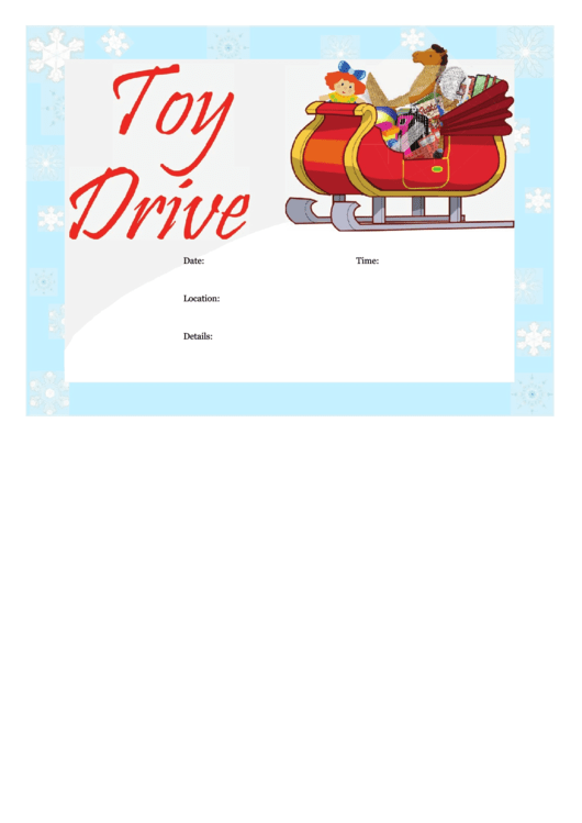 Toy Drive Flyer Template Printable pdf