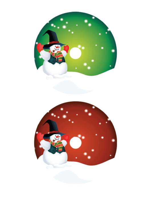 Snowman Christmas Cd-Dvd Label Template Printable pdf