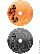 Orange Black Stripes Music Cd-dvd Labels