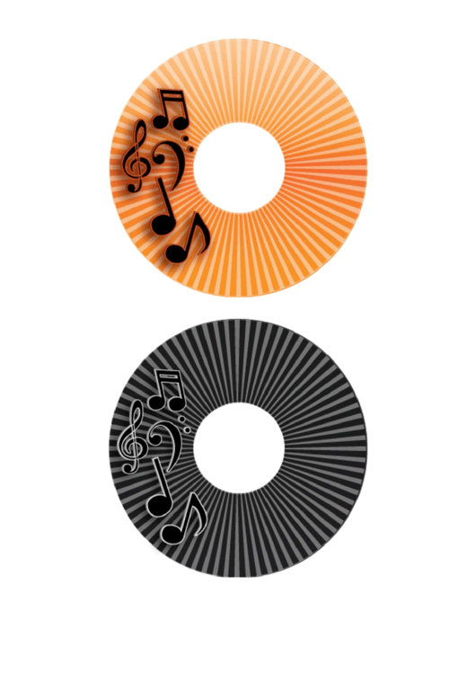 Orange Black Stripes Music Cd-Dvd Labels Printable pdf