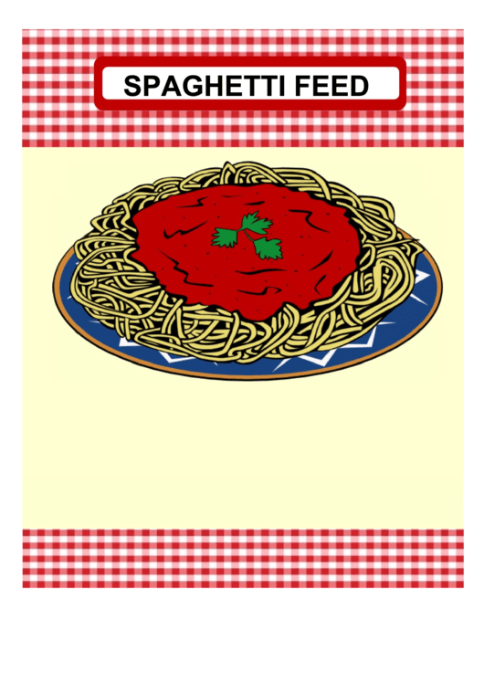 Spaghetti Feed Flyer Template Printable pdf