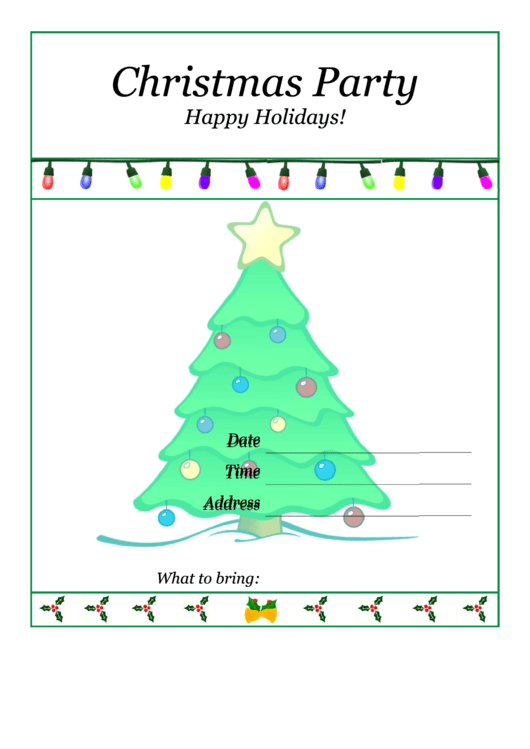 Christmas Party Flyer Template Printable pdf