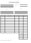 Purchase Order Template - Portrait, Lined