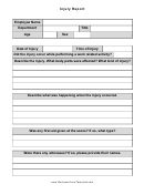 Injury Report Form Printable pdf