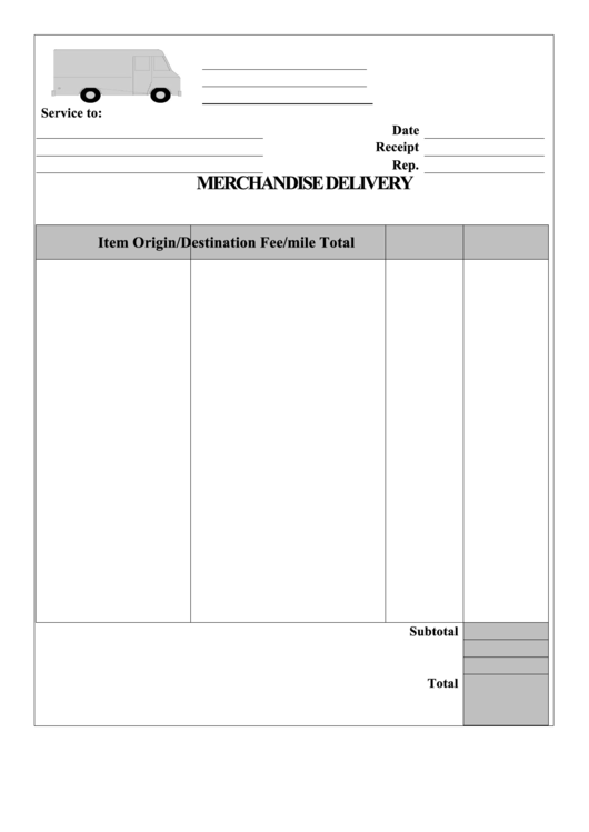 Merchandise Delivery Receipt Template Printable pdf