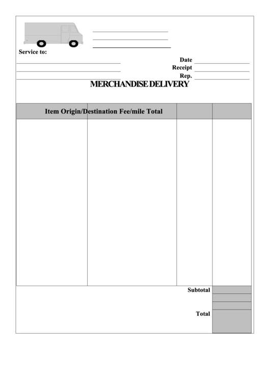 Merchandise Delivery Receipt Template