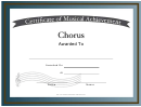 Music Award Certificate Template - Chorus