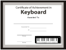 Certificate Of Achievement Template - Keyboard