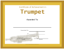 Certificate Of Achievement Template - Trumpet