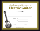 Certificate Of Achievement Template - Electric Guitar