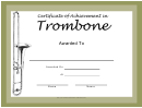 Certificate Of Achievement Template - Trombone