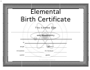 Element Birth Certificate Template