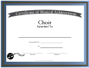 Certificate Of Achievement Template - Choir