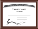 Certificate Of Achievement Template - Countertenor
