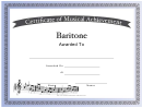 Certificate Of Achievement Template - Baritone