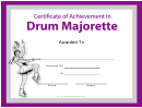 Certificate Of Achievement Template - Drum Mojorette