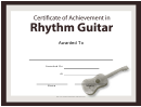 Certificate Of Achievement Template - Rhythm Guitar