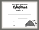 Certificate Of Achievement Template - Xylophone