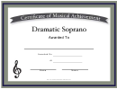 Certificate Of Achievement Template - Dramatic Soprano