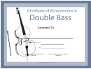 Certificate Of Achievement Template - Double Bass