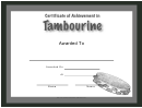 Certificate Of Achievement Template - Tambourine