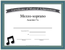 Certificate Of Achievement Template - Mezzo-soprano