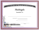 Certificate Of Achievement Template - Madrigals