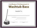 Certificate Of Achievement Template - Washtub Bass