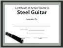 Certificate Of Achievement Template - Steel Guitar