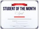 Student Of The Month Certificate Template - April